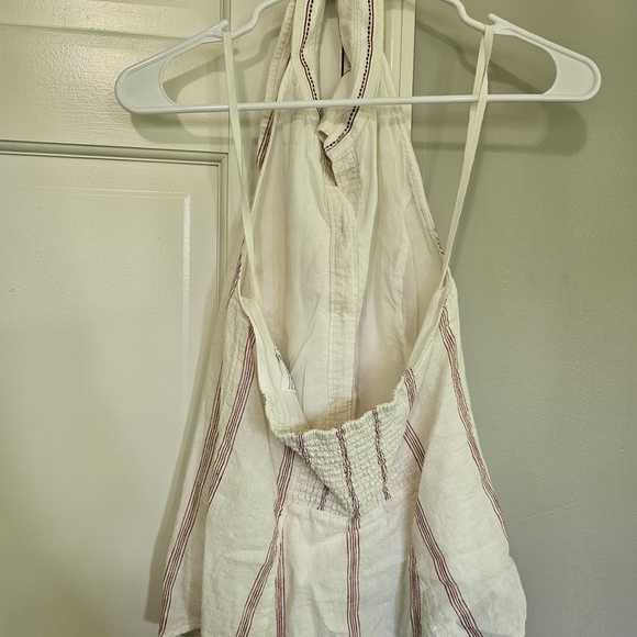 Anthropologie Cream and Pink Sleeveless Button Down Blouse - Picture 3 of 4
